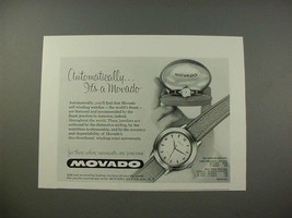 1957 Movado Self-Winding Watch Ad - Automatically! - $18.49