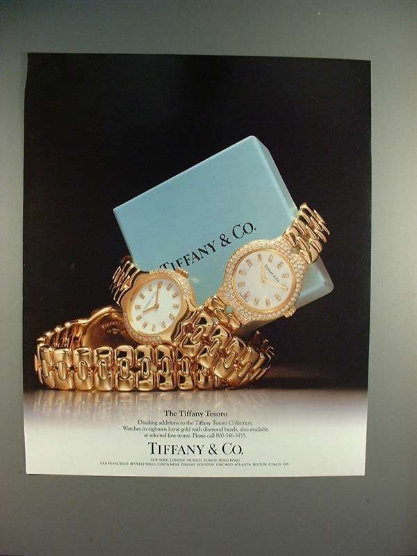 Primary image for 1989 Tiffany & Co. Tesoro Watch Ad - NICE!
