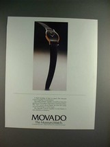 1990 Movado Curved Sapphire Crystal Watch Ad! - $18.49