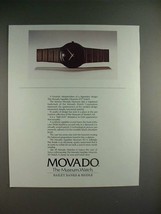 1990 Movado Sapphire Museum SD Watch Ad! - $18.49