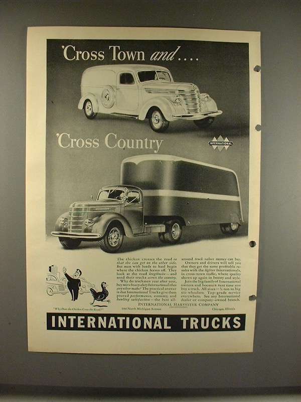 1940 International Harvester Truck Ad - Cross Country - $18.49