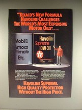 1985 Texaco Havoline Motor Oil Ad w/ Bob Hope! - $18.49