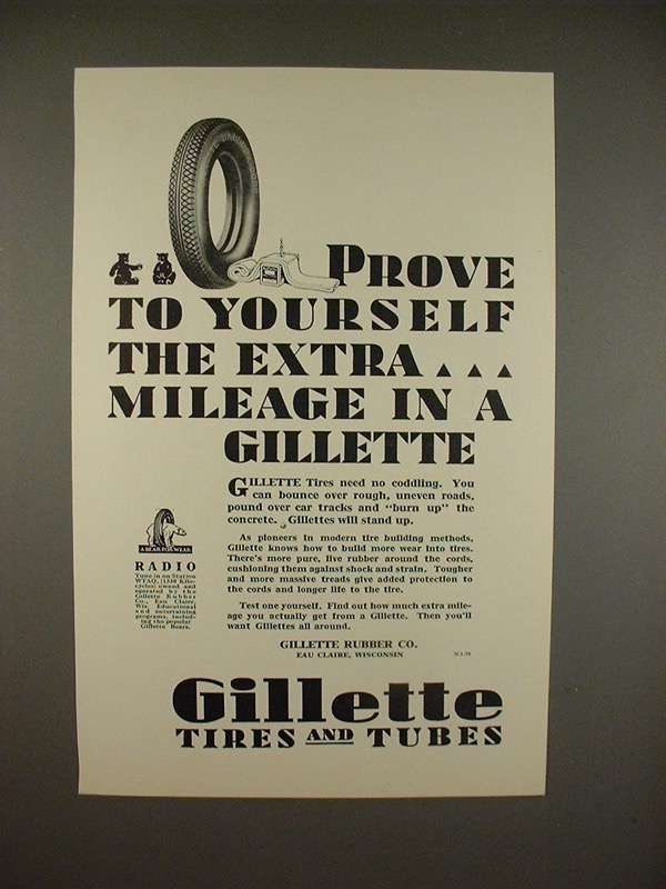 1929 Gillette Tire Ad - Prove To Yourself! - $18.49