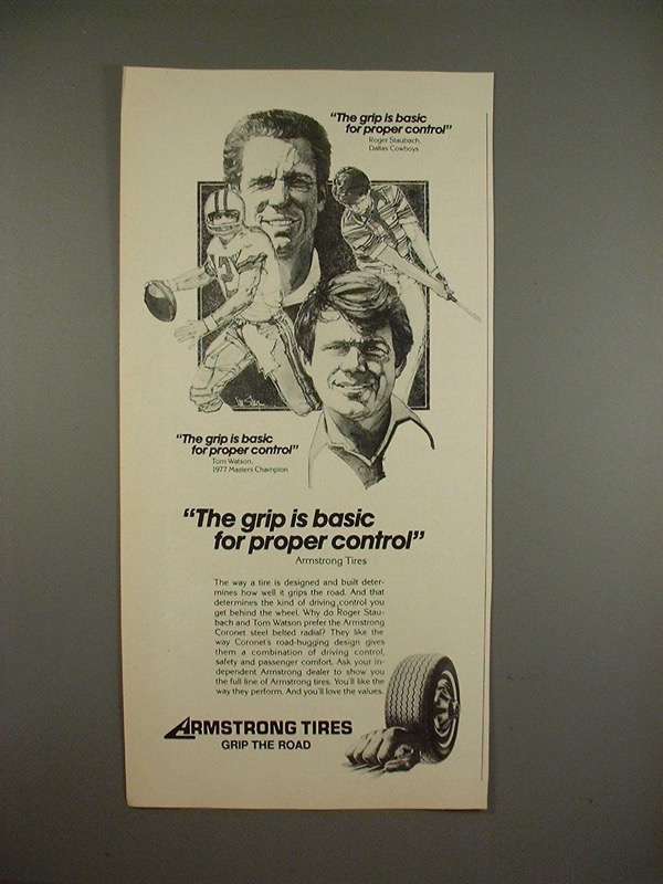 1978 Armstrong Tire Ad - Roger Staubach, Tom Watson - $18.49