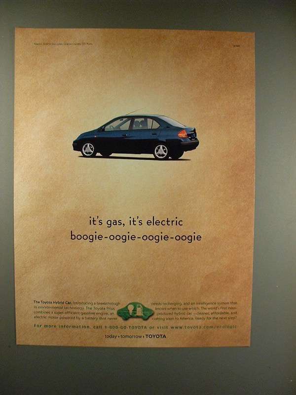 Primary image for 1999 Toyota Prius Car Ad - It's Gas, It's Electric!