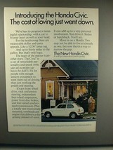 1973 Honda Civic Car Ad - Cost Of Loving Went Down! - £14.78 GBP