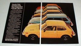 1975 Honda Civic CVCC Wagon, Sedan, Hatchback Ad! - $18.49