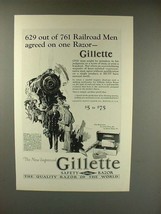 1926 Gillette Bostonian Razor Ad - Railroad Men Agreed - $18.49