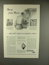 1929 Gillette Razor Blade Ad - Away from Home! - $18.49