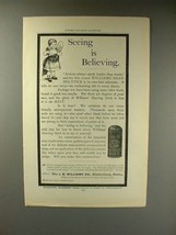 1890 Williams Shaving Stick Ad - Seeing is Believing - $18.49