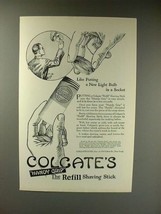 1923 Colgate's Shaving Stick Ad - Like New Light Bulb - $18.49