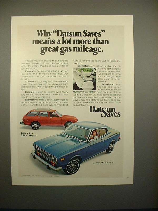 Primary image for 1975 Datsun 710 5-door Wagon & 710 Hardtop Car Ad