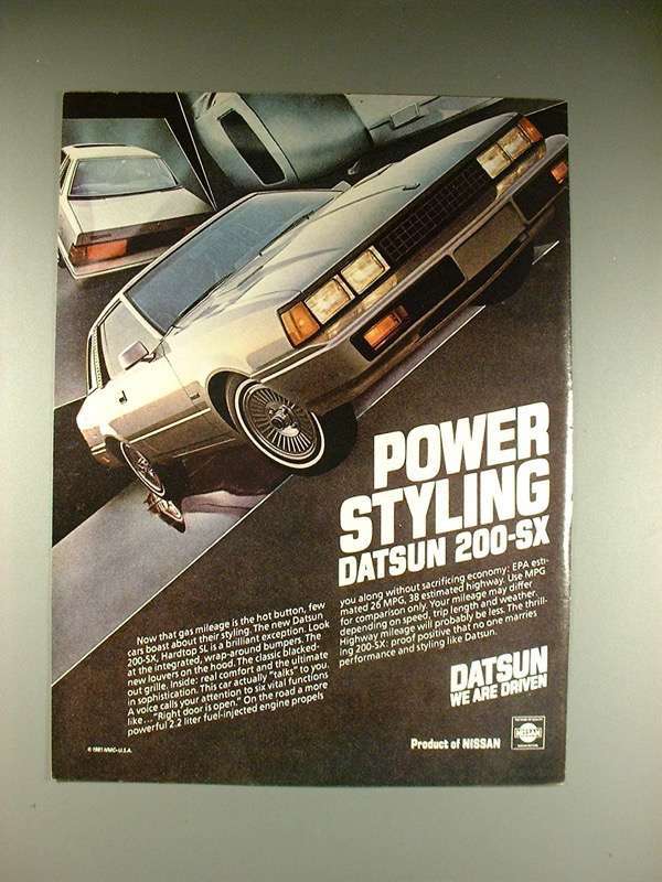 Primary image for 1982 Datsun 200-SX Car Ad - Power Styling!