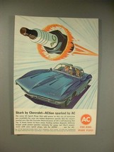 1963 AC Spark Plugs Ad w/ XP-755 Corvette Shark - $18.49