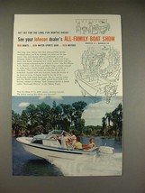 1960 Johnson Sea-Horse V-75 Outboard Motor Ad - All-Family Boat Show - $18.49