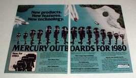 1980 Mercury Outboard Motor Ad - New Features! - $18.49