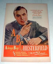1947 Chesterfield Cigarette Ad w/ Charles Boyer! - £14.74 GBP