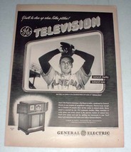 1947 GE Television Model 601 Ad w/ Bob Feller - £14.53 GBP