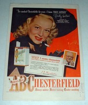 1948 Chesterfield Cigarettes Ad w/ Betty Hutton - £14.87 GBP
