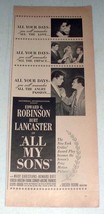 1948 All My Sons Movie Ad w/ Burt Lancaster! - £14.62 GBP