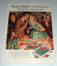1957 Seven-Up 7-Up Soda Ad - Hooray! Buffet! - $18.49