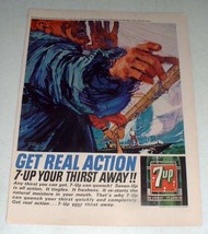 1964 7-Up Soda Ad - Get Real Action! - $18.49