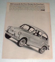 1965 Fiat 600D Car Ad - Leonardo Da Vinci Design? - $18.49