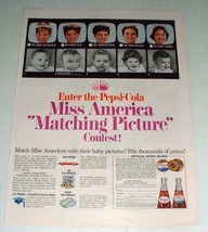 1965 Pepsi-Cola Soda Ad - Miss America Contest - £14.50 GBP