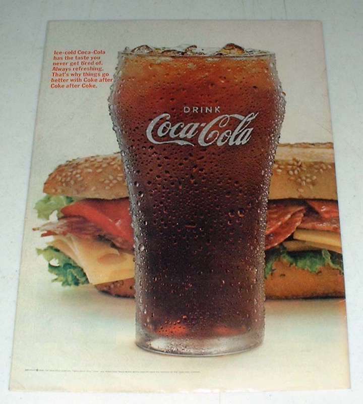 1966 Coke Coca-Cola Soda Ad - Never Get Tired Of - £14.48 GBP