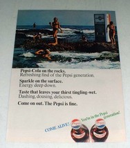 1966 Pepsi-Cola Soda Ad - On the Rocks - £14.49 GBP