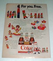 1968 Coke Coca-Cola Soda Ad - Christmas Decorations - £14.48 GBP
