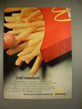 1980 McDonalds French Fries Ad - Gold Standard - £14.78 GBP