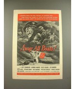 1956 Away All Boats Movie Ad w/ Jeff Chandler - £14.54 GBP