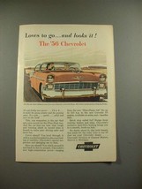 1956 Chevrolet Bel Air Sport Sedan Car Ad - Loves to Go - $18.49
