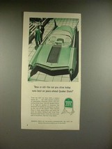 1956 Quaker State Motor Oil Ad w/ Ford Atmos Car! - £14.45 GBP