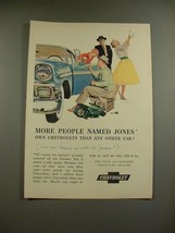 1956 Chevrolet Car Ad - More People Named Jones - $18.49
