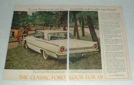 1961 Ford Galaxie Club Victoria Car Ad - Care-Free - £14.65 GBP