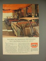1961 Pontiac Bonneville Sports Coupe Car Ad - Rich Fabrics - $18.49
