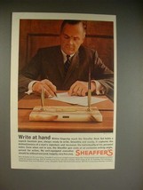 1962 Sheaffer&#39;s Desk Set Fountain Pen Ad, Write at Hand - £14.50 GBP