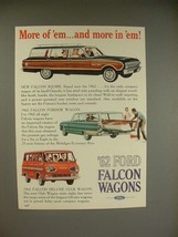 1962 Ford Falcon Wagon Ad - Squire, Fordor, Deluxe Club - £14.60 GBP