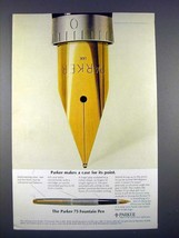 1971 Parker 75 Fountain Pen Ad - Case for Point - $18.49