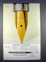 1971 Parker 75 Fountain Pen Ad - Case for Point - £14.53 GBP