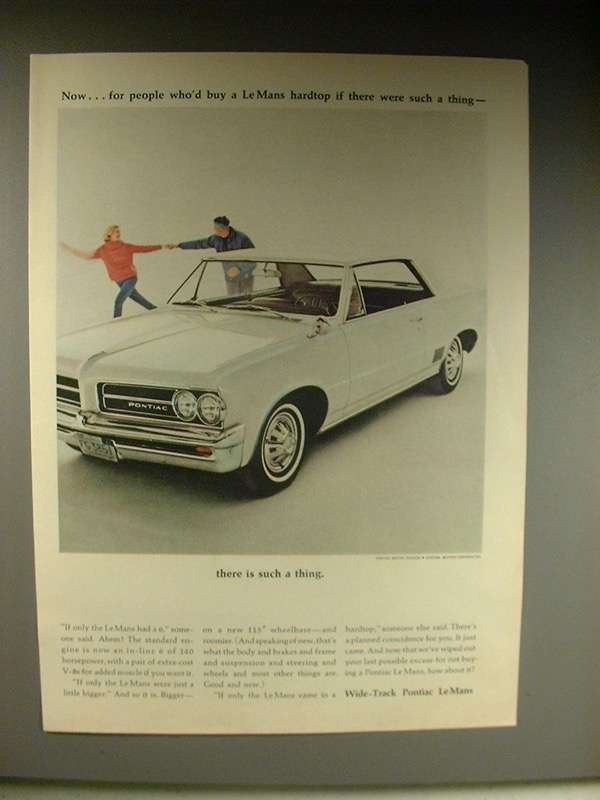 Primary image for 1963 Pontiac LeMans Hardtop Car Ad - Were Such a Thing
