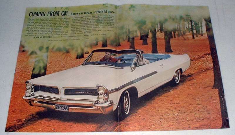 Primary image for 1963 Pontiac Bonneville Convertible Car Ad!
