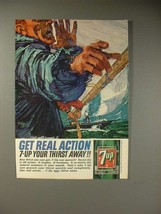 1964 Seven 7-Up Soda Ad - Real Action - £14.55 GBP