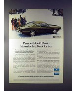 1972 Plymouth Gold Duster Car Ad - Room for Five! - £14.78 GBP