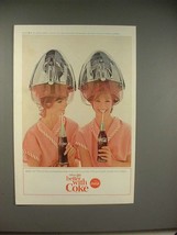 1965 Coca-Cola Coke Soda Ad w/ Hair Dryers - £14.48 GBP