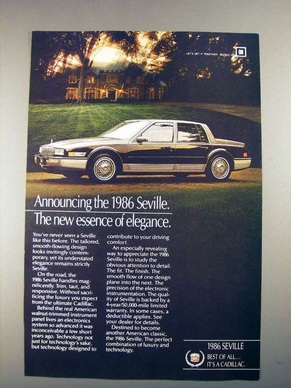 1986 Cadillac Seville Car Ad - Essense of elegance - £14.44 GBP
