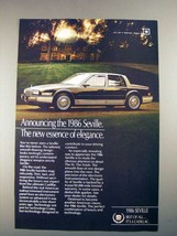 1986 Cadillac Seville Car Ad - Essense of elegance - $18.49