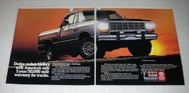 1985 Dodge Ram Pickup Truck Ad - Makes History! - £14.65 GBP